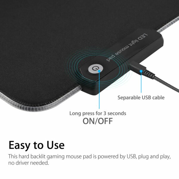 Gaming Mouse Pad, LED Soft Extra Extended Large Mouse Pad, Anti-Slip Rubber Base, Computer Keyboard Mouse Mat4